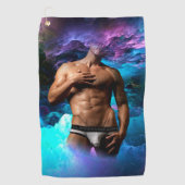 SlipperyJoe Muskel-Unterhosen-Wulst lebhaft h Golfhandtuch (Vorderseite)