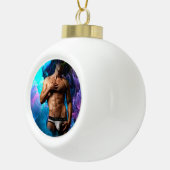 SlipperyJoe Muskel-Unterhosen-Wulst lebhaft h Keramik Kugel-Ornament (Rechts)