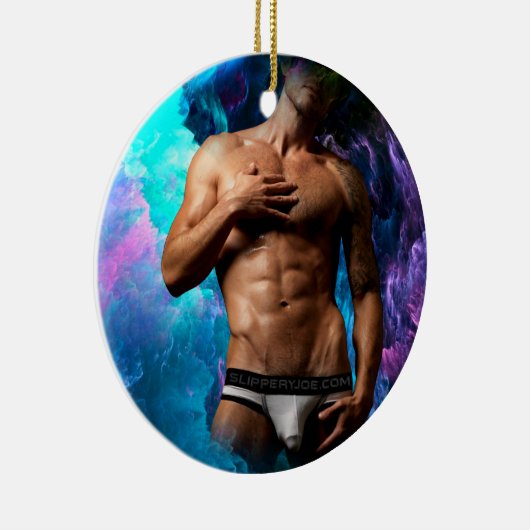 SlipperyJoe Muskel-Unterhosen-Wulst lebhaft h Keramik Ornament (Rechts)
