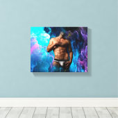 SlipperyJoe Muskel-Unterhosen-Wulst lebhaft h Leinwanddruck (Insitu (Holzboden))