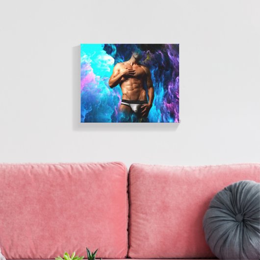 SlipperyJoe Muskel-Unterhosen-Wulst lebhaft h Leinwanddruck (Insitu (Wohnzimmer))