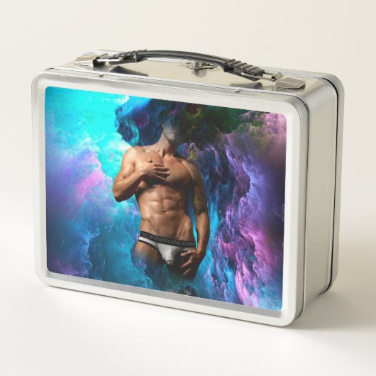 SlipperyJoe Muskel-Unterhosen-Wulst lebhaft h Metall Brotdose (Rückseite)