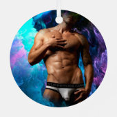 SlipperyJoe Muskel-Unterhosen-Wulst lebhaft h Ornament Aus Metall (Rückseite)