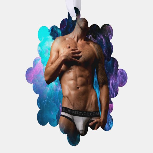 SlipperyJoe Muskel-Unterhosen-Wulst lebhaft h Ornament Karte (Linke Ecke)