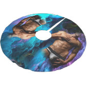 SlipperyJoe Muskel-Unterhosen-Wulst lebhaft h Polyester Weihnachtsbaumdecke (Schrägansicht)