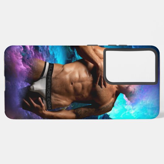 SlipperyJoe Muskel-Unterhosen-Wulst lebhaft h Samsung Galaxy Hülle (Linke Seite)