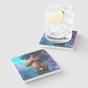 SlipperyJoe Muskel-Unterhosen-Wulst lebhaft h Steinuntersetzer