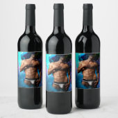 SlipperyJoe Muskel-Unterhosen-Wulst lebhaft h Weinetikett (Flaschen)