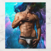 SlipperyJoe Muskel-Unterhosen-Wulst lebhaft h Weinetikett (Einzelnes Label)