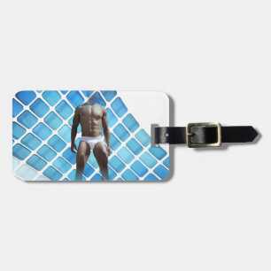 SlipperyJoe muskulöser Mann sechs Packungen abs mä Gepäckanhänger