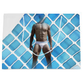 SlipperyJoe muskulöser Mann sechs Packungen abs mä Große Geschenktüte (Vorderseite)