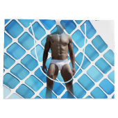 SlipperyJoe muskulöser Mann sechs Packungen abs mä Große Geschenktüte (Rückseite)