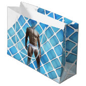 SlipperyJoe muskulöser Mann sechs Packungen abs mä Große Geschenktüte (Vorderseite Schrägansicht)