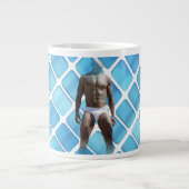 SlipperyJoe muskulöser Mann sechs Packungen abs mä Jumbo-Tasse (Vorderseite)