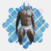 SlipperyJoe muskulöser Mann sechs Packungen abs mä Ornament Karte (Vorderseite)