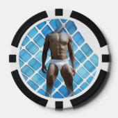 SlipperyJoe muskulöser Mann sechs Packungen abs mä Pokerchips (Vorderseite)