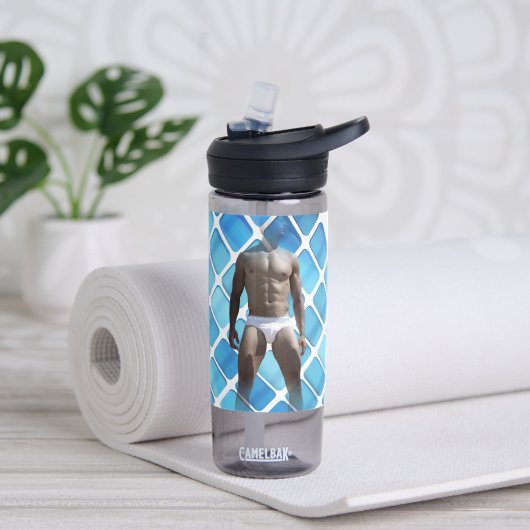 SlipperyJoe muskulöser Mann sechs Packungen abs mä Trinkflasche (Yoga)