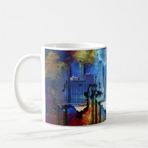 SlipperyJoe NYC Graffiti Mond umgeben von wirbelnd Kaffeetasse
