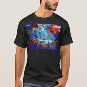 SlipperyJoe NYC Graffiti Mond umgeben von wirbelnd T-Shirt