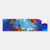 SlipperyJoe NYC Graffiti-Moon umringt wirbelnd Autoaufkleber (Vorne)