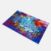 SlipperyJoe NYC Graffiti-Moon umringt wirbelnd Fußmatte (Schrägansicht)