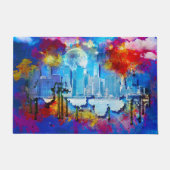 SlipperyJoe NYC Graffiti-Moon umringt wirbelnd Fußmatte (Vorderseite)