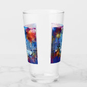 SlipperyJoe NYC Graffiti-Moon umringt wirbelnd Glas (Links)