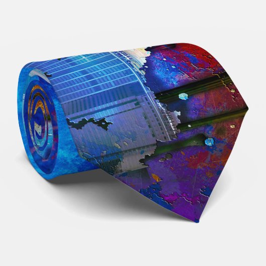 SlipperyJoe NYC Graffiti-Moon umringt wirbelnd Krawatte (Gerollt)