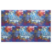 SlipperyJoe NYC Graffiti-Moon umringt wirbelnd Stoff (Fat Quarter (45,7 x 55,9 cm))
