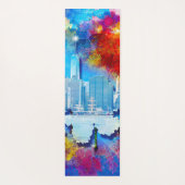 SlipperyJoe NYC Graffiti-Moon umringt wirbelnd Yogamatte (Rückseite)