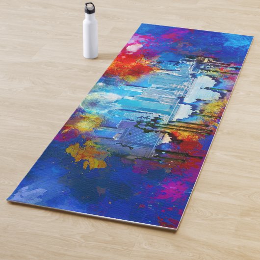 SlipperyJoe NYC Graffiti-Moon umringt wirbelnd Yogamatte (Beispiel)