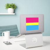 SlipperyJoe pansexual Stolz Fahne rosa Bernstein Aufkleber (Laptop auf Schreibtisch)