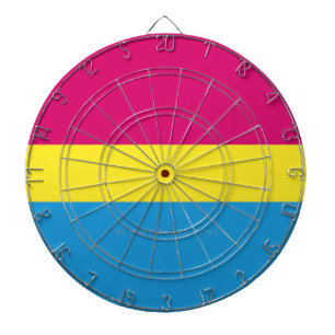 SlipperyJoe pansexual Stolz Fahne rosa Bernstein Dartscheibe