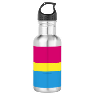 SlipperyJoe pansexual Stolz Fahne rosa Bernstein Edelstahlflasche