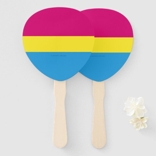 SlipperyJoe pansexual Stolz Fahne rosa Bernstein Fächer (Vorne und Hinten)