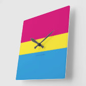 SlipperyJoe pansexual Stolz Fahne rosa Bernstein Quadratische Wanduhr (Winkel)