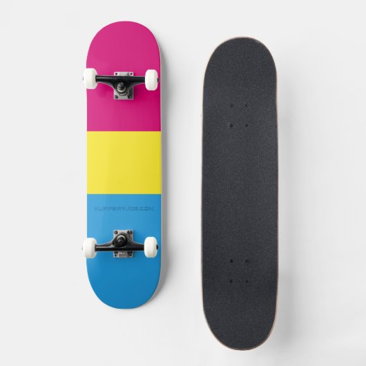 SlipperyJoe pansexual Stolz Fahne rosa Bernstein Skateboard (Vorderseite)