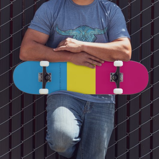 SlipperyJoe pansexual Stolz Fahne rosa Bernstein Skateboard (Außenbereich 3)