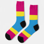 SlipperyJoe pansexual Stolz Fahne rosa Bernstein Socken (Linkes Detail)