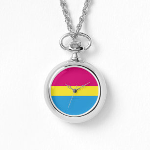 SlipperyJoe pansexuelle Pride-Flagge pink bernstei Armbanduhr
