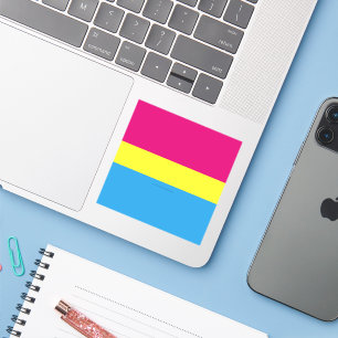 SlipperyJoe pansexuelle Pride-Flagge pink Bernstei Aufkleber