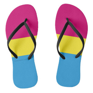 SlipperyJoe pansexuelle Pride-Flagge pink Bernstei Badesandalen