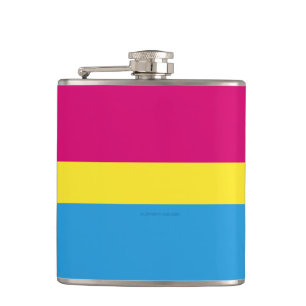 SlipperyJoe pansexuelle Pride-Flagge pink Bernstei Flachmann