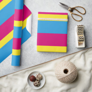 SlipperyJoe pansexuelle Pride-Flagge pink Bernstei Geschenkpapier