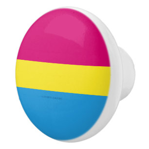 SlipperyJoe pansexuelle Pride-Flagge pink Bernstei Keramikknauf