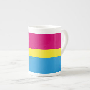 SlipperyJoe pansexuelle Pride-Flagge pink Bernstei Porzellantasse