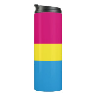 SlipperyJoe pansexuelle Pride-Flagge pink Bernstei Thermosbecher