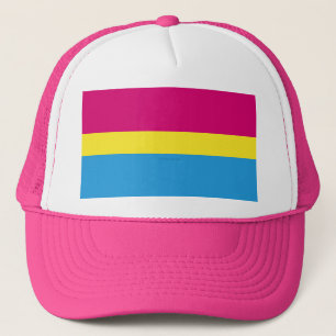 SlipperyJoe pansexuelle Pride-Flagge pink Bernstei Truckerkappe