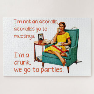 SlipperyJoe Soziale Trinkparty Vintage Frau Puzzle