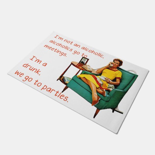 SlipperyJoe sozialisiert Trinken Party Vintag Fußmatte (Schrägansicht)